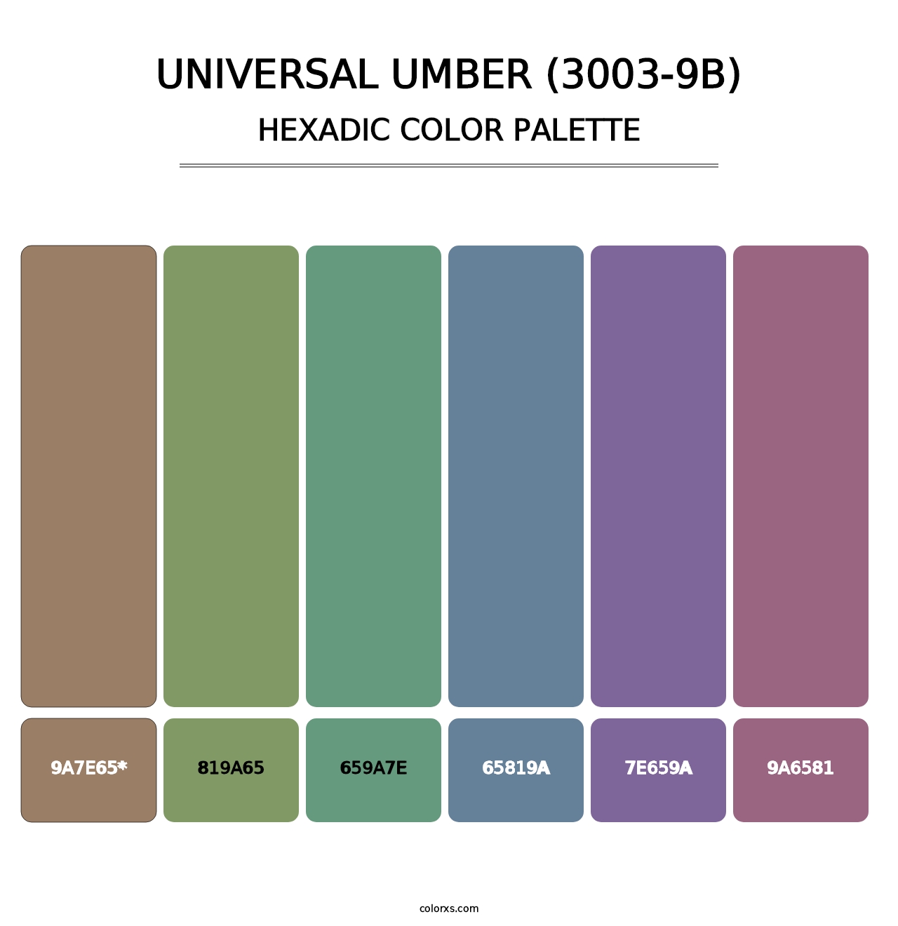 Universal Umber (3003-9B) - Hexadic Color Palette