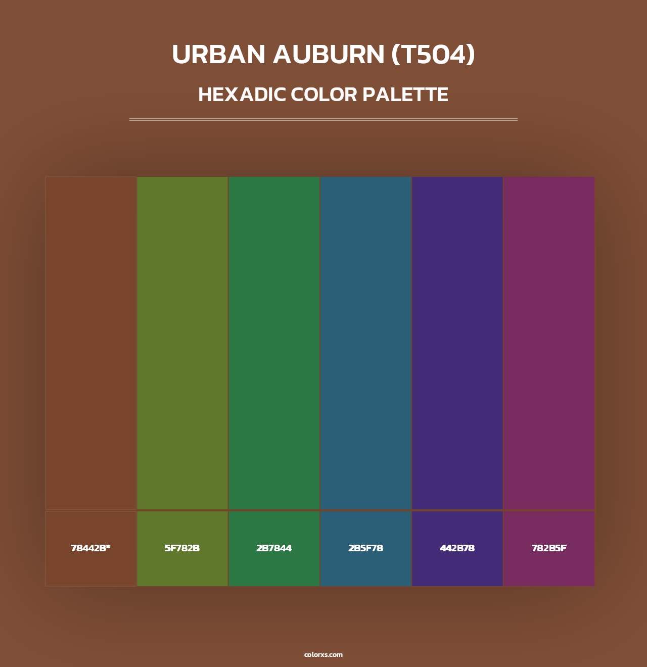 Urban Auburn (T504) - Hexadic Color Palette