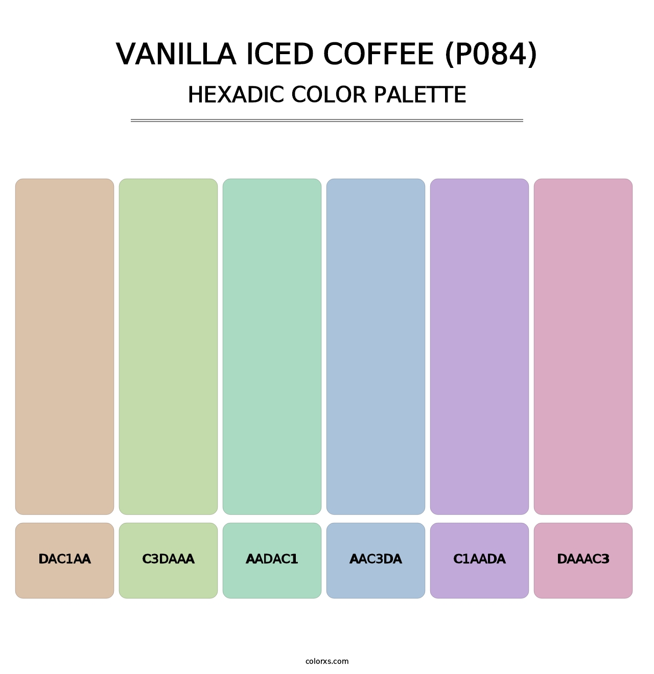 Vanilla Iced Coffee (P084) - Hexadic Color Palette