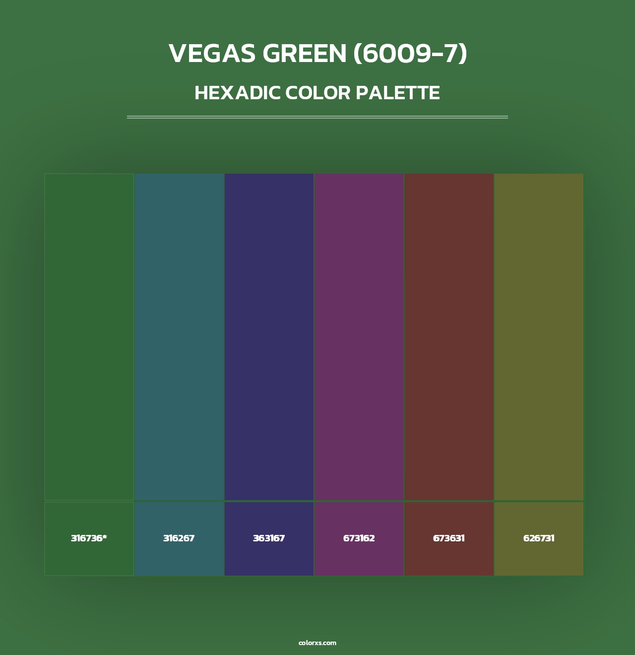 Vegas Green (6009-7) - Hexadic Color Palette