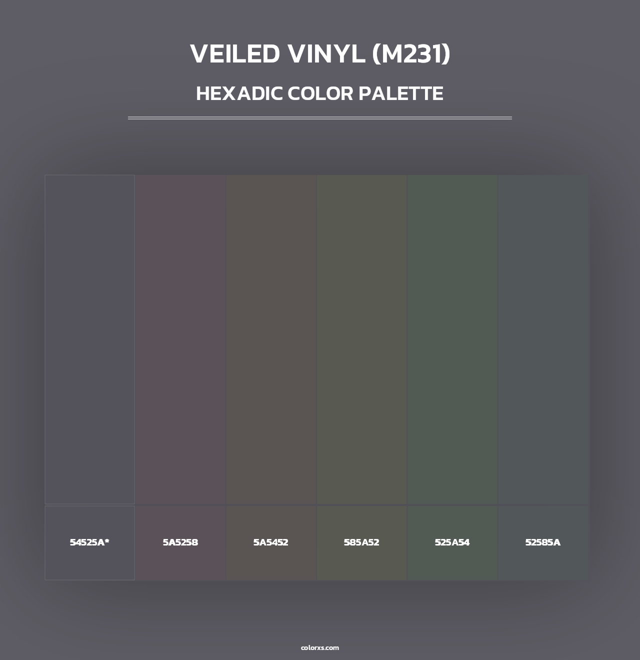 Veiled Vinyl (M231) - Hexadic Color Palette