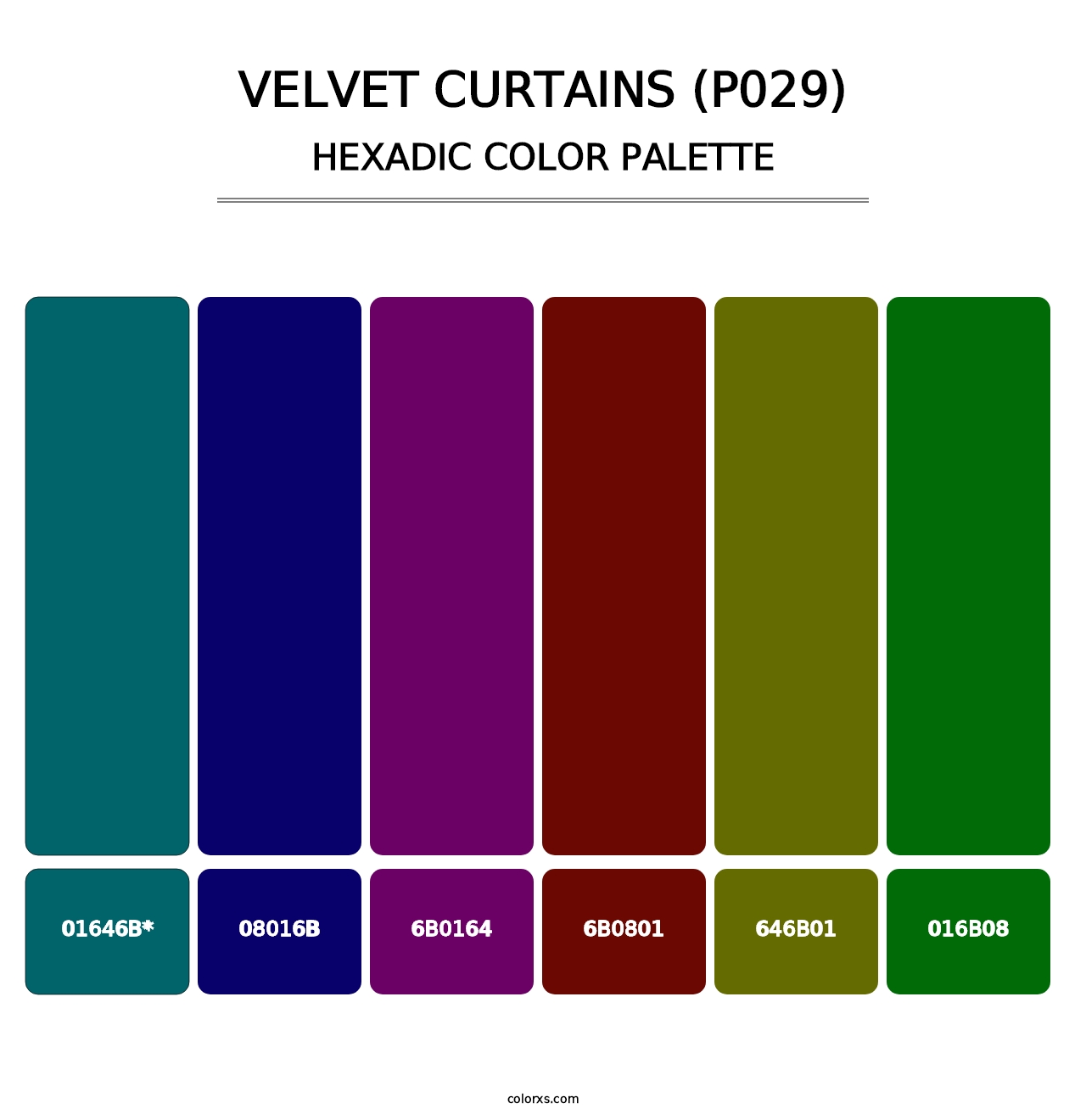 Velvet Curtains (P029) - Hexadic Color Palette