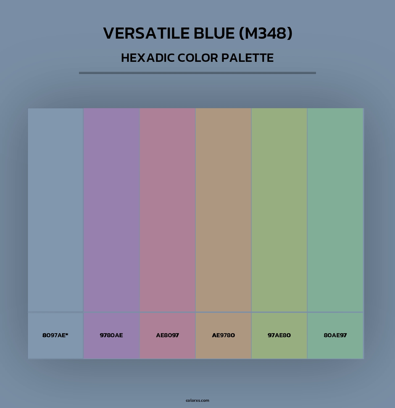 Versatile Blue (M348) - Hexadic Color Palette