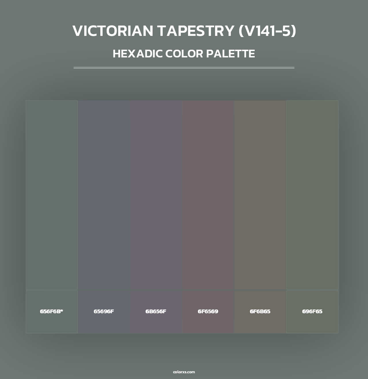 Victorian Tapestry (V141-5) - Hexadic Color Palette