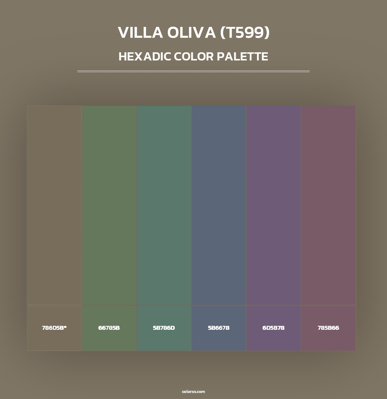 Villa Oliva (T599) - Hexadic Color Palette