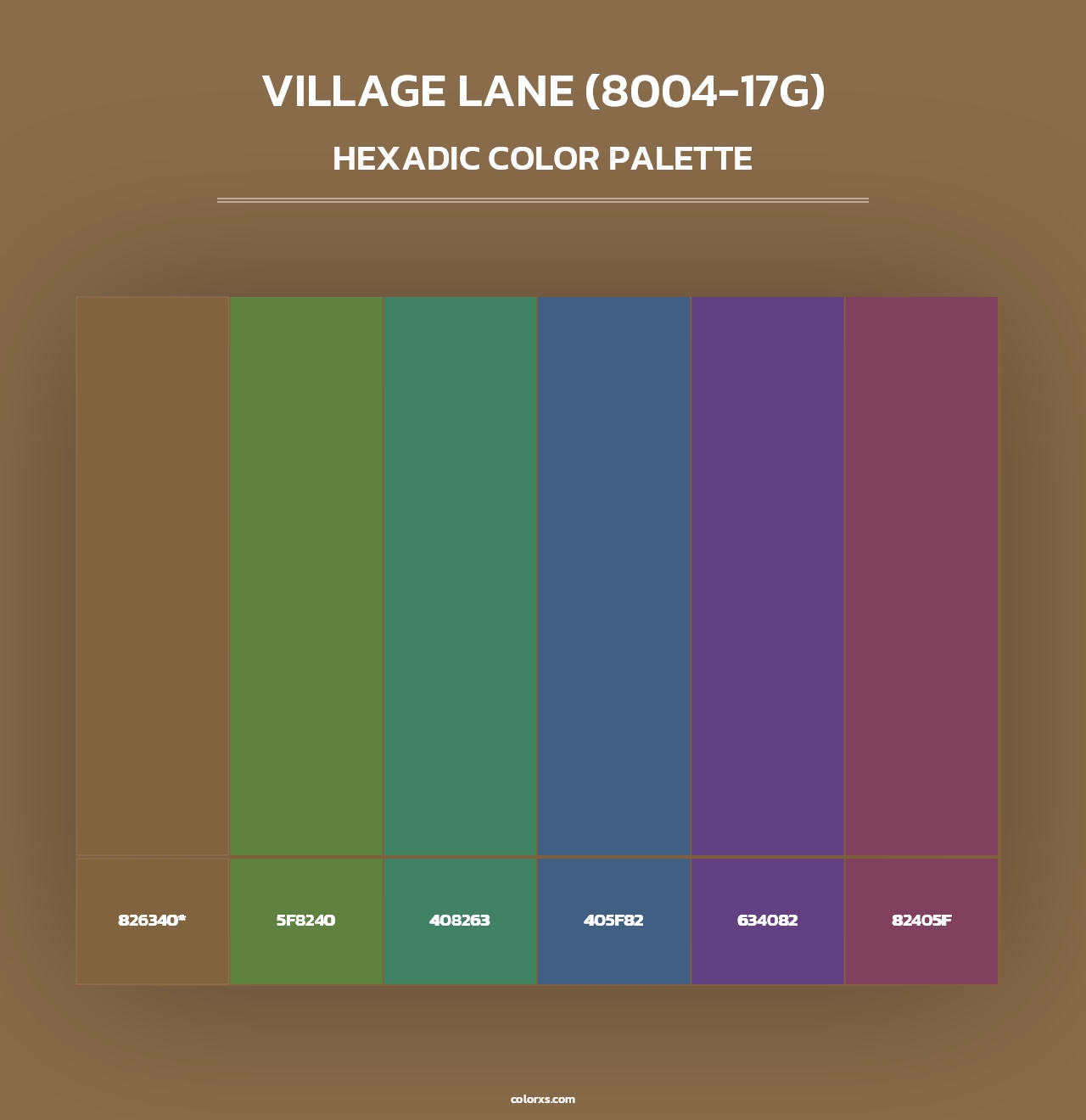 Village Lane (8004-17G) - Hexadic Color Palette