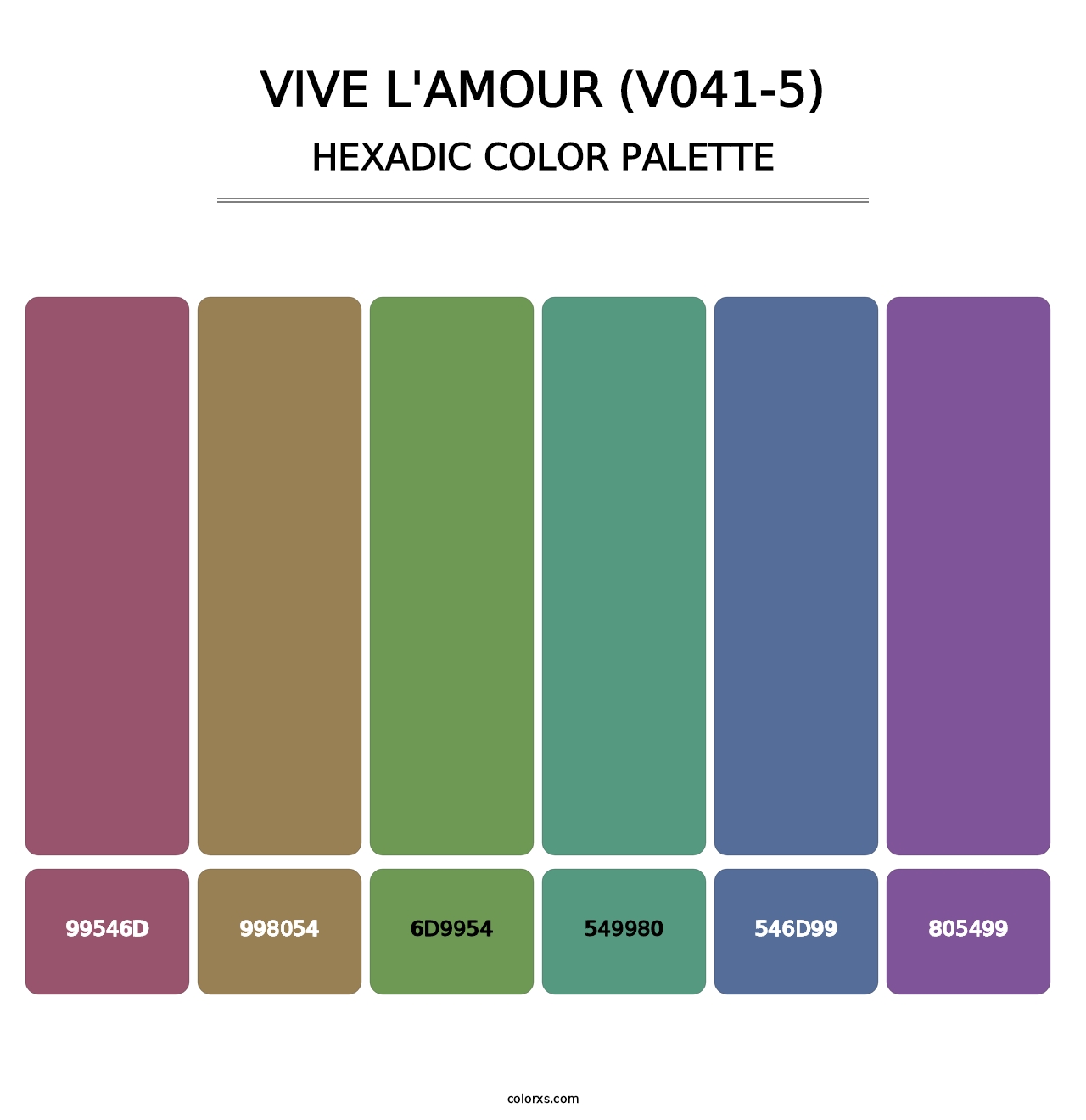 Vive l'amour (V041-5) - Hexadic Color Palette