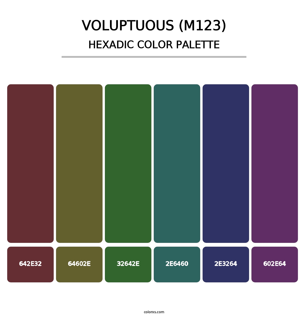 Voluptuous (M123) - Hexadic Color Palette