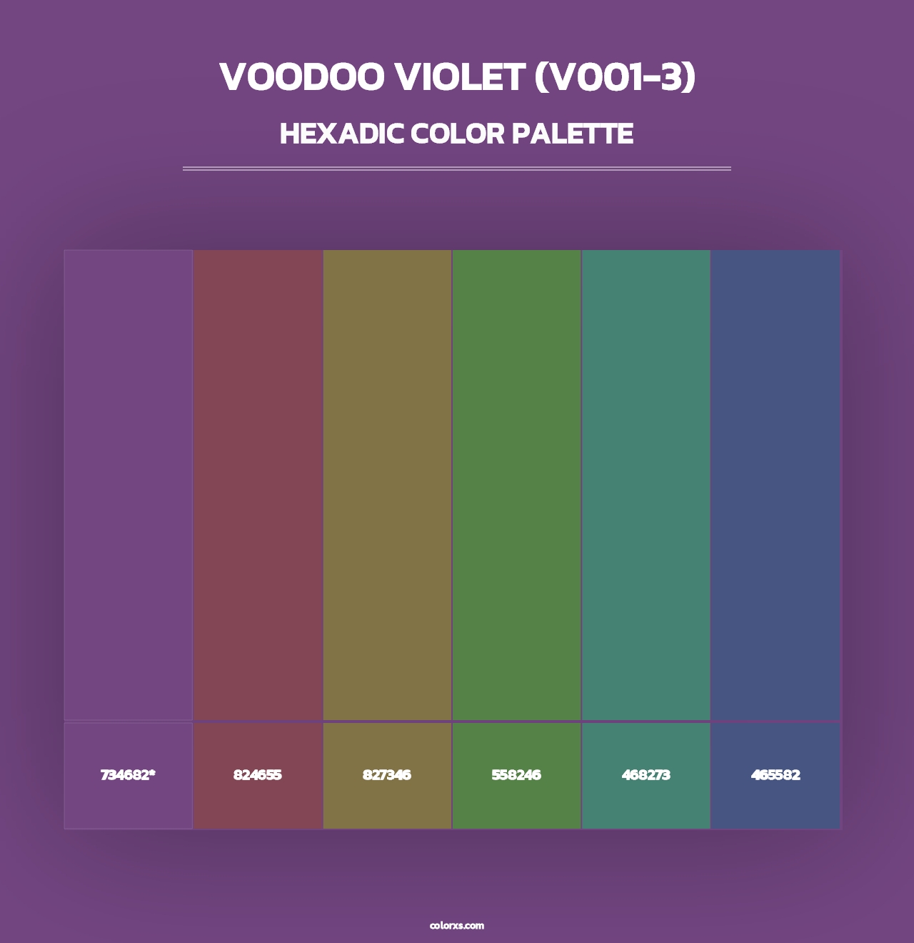 Voodoo Violet (V001-3) - Hexadic Color Palette