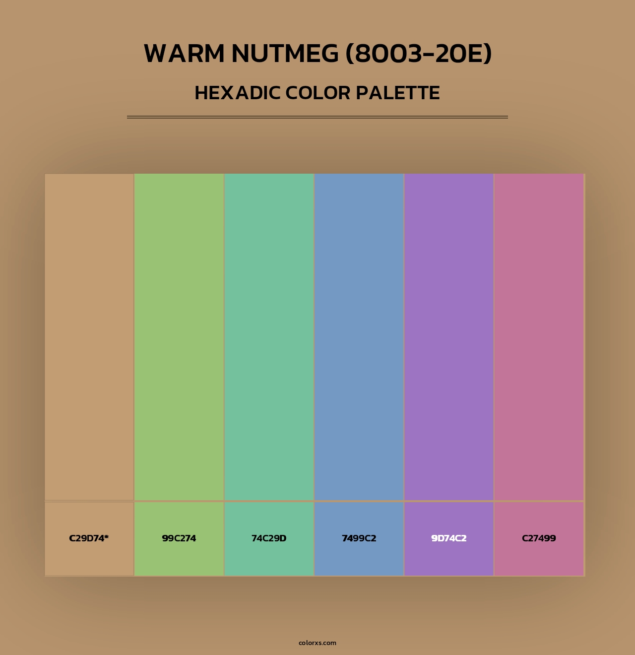 Warm Nutmeg (8003-20E) - Hexadic Color Palette