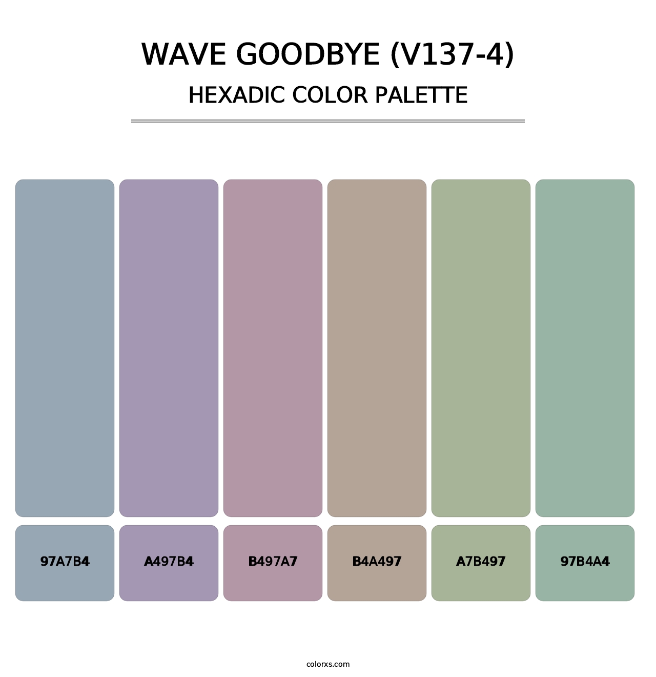 Wave Goodbye (V137-4) - Hexadic Color Palette