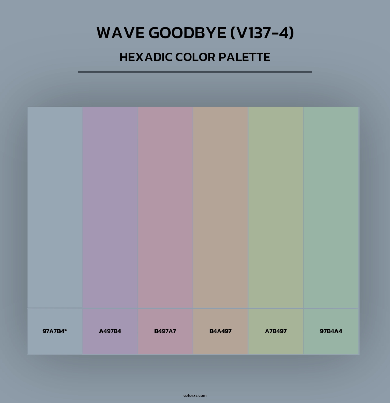 Wave Goodbye (V137-4) - Hexadic Color Palette