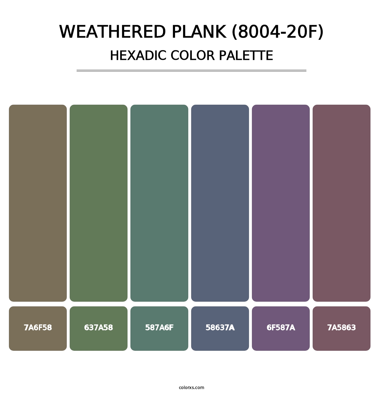 Weathered Plank (8004-20F) - Hexadic Color Palette