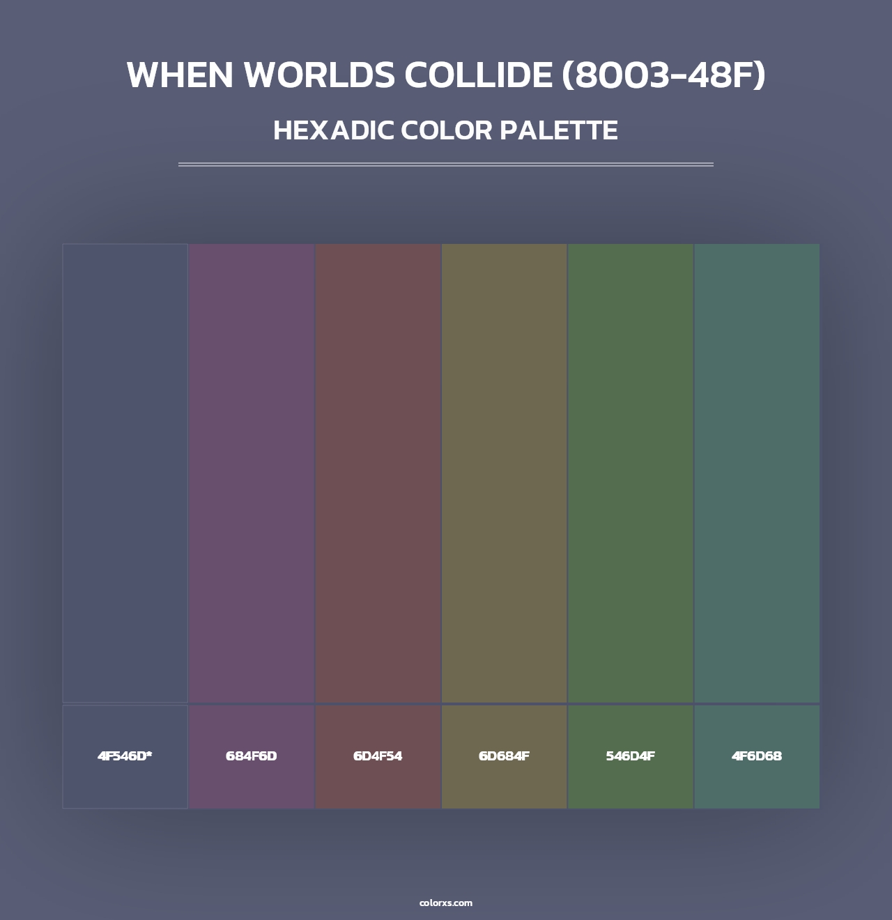 When Worlds Collide (8003-48F) - Hexadic Color Palette