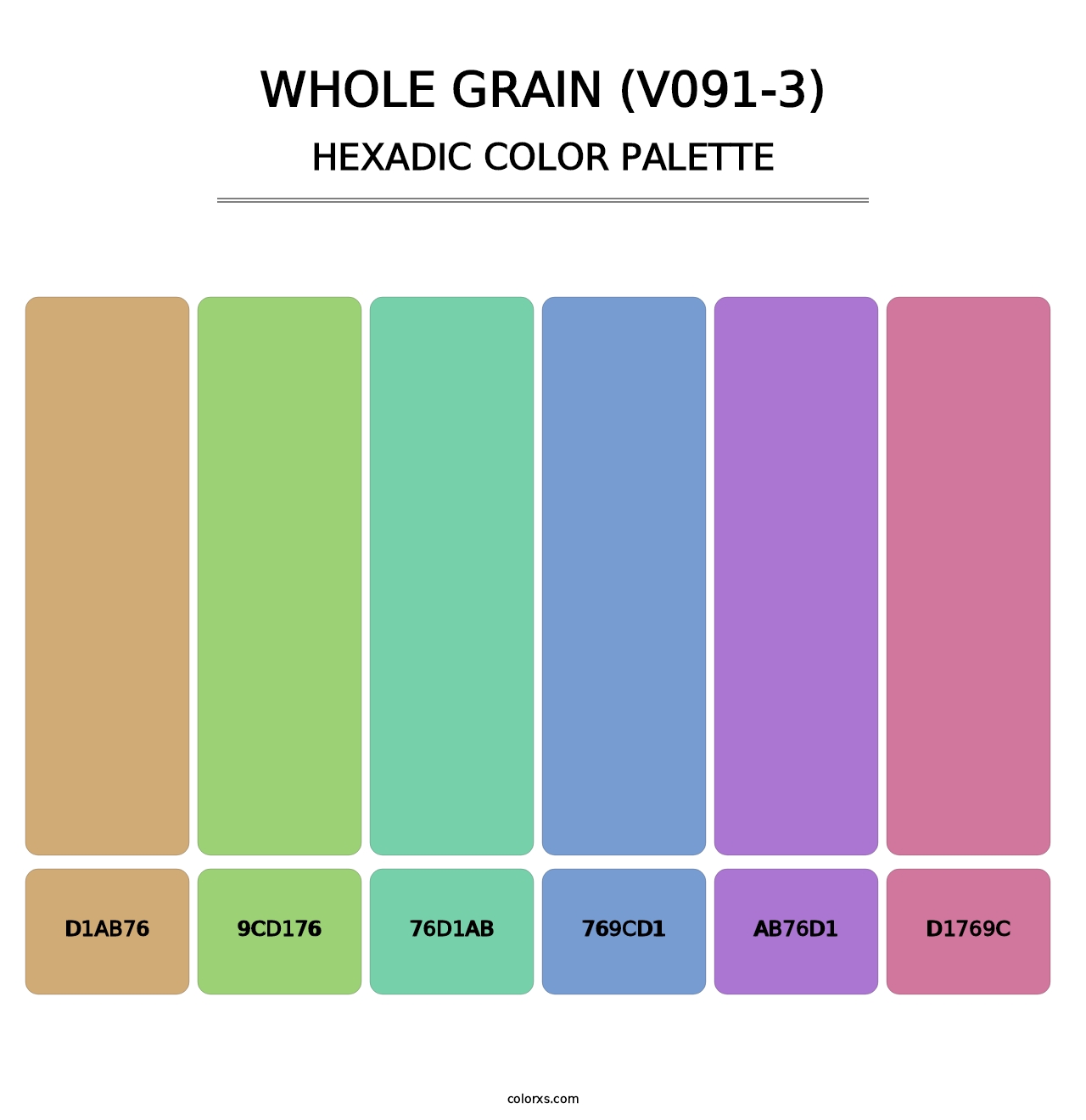 Whole Grain (V091-3) - Hexadic Color Palette