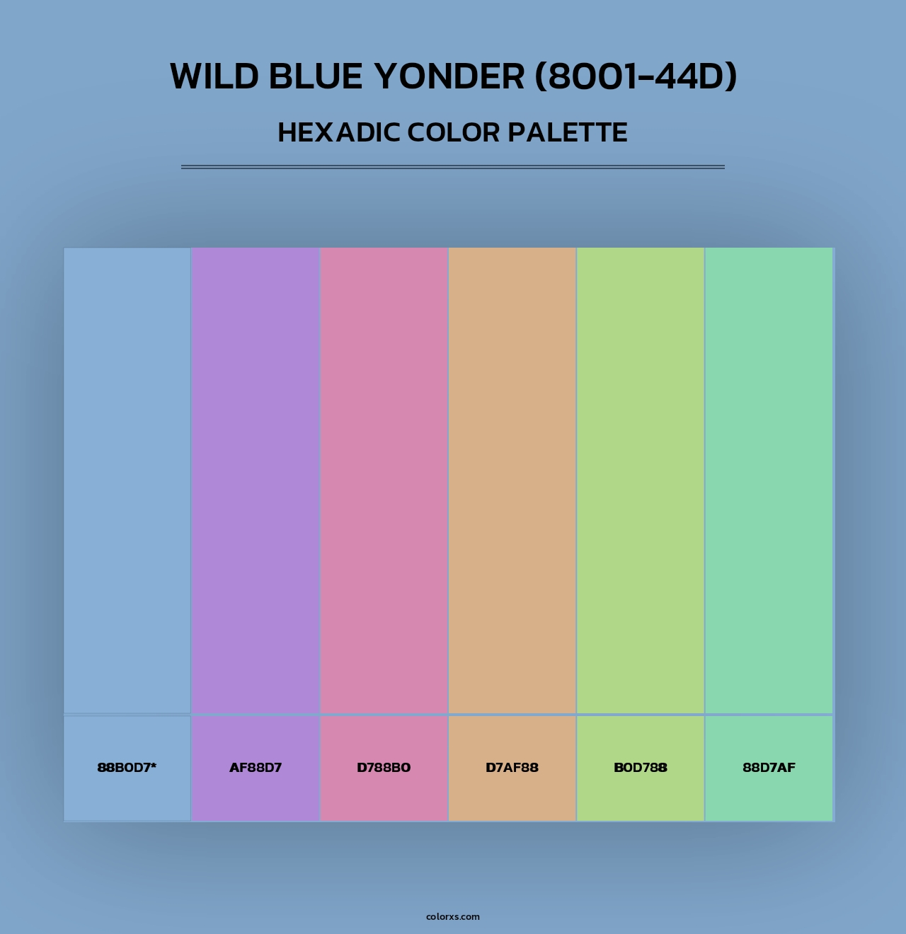Wild Blue Yonder (8001-44D) - Hexadic Color Palette