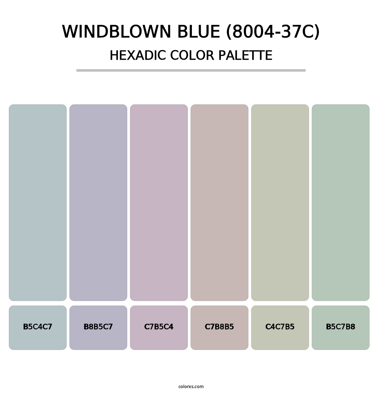 Windblown Blue (8004-37C) - Hexadic Color Palette