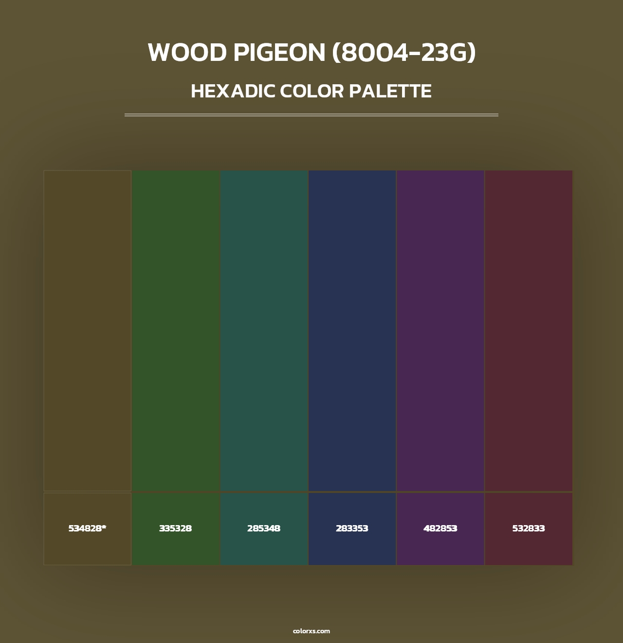 Wood Pigeon (8004-23G) - Hexadic Color Palette
