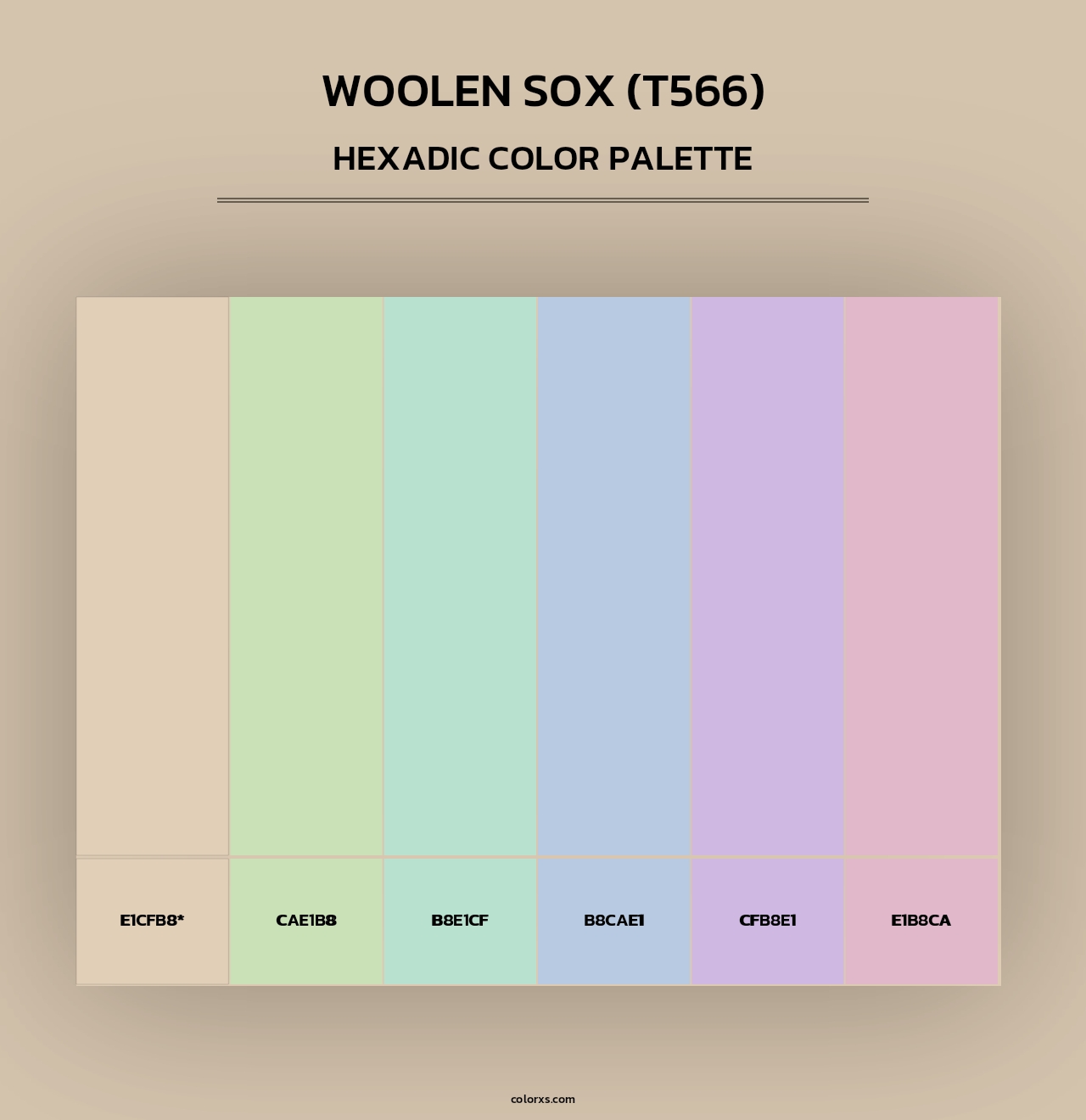 Woolen Sox (T566) - Hexadic Color Palette