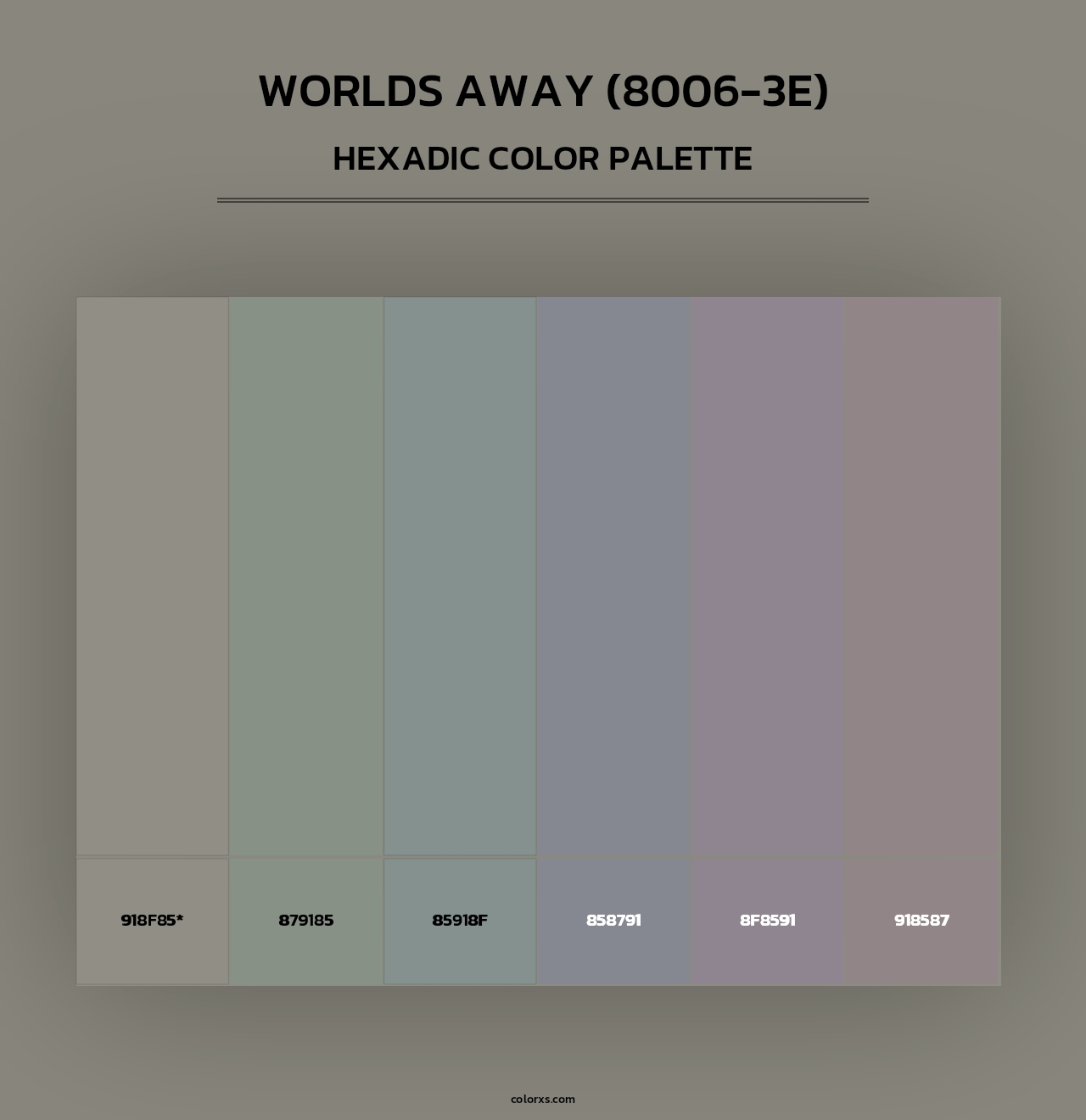Worlds Away (8006-3E) - Hexadic Color Palette