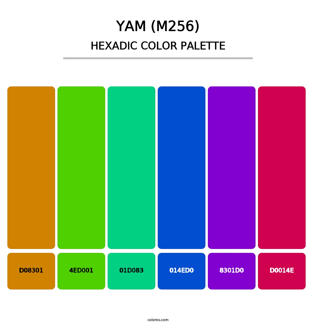 Yam (M256) - Hexadic Color Palette