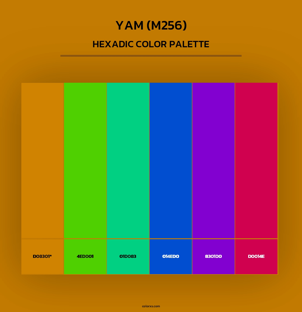 Yam (M256) - Hexadic Color Palette