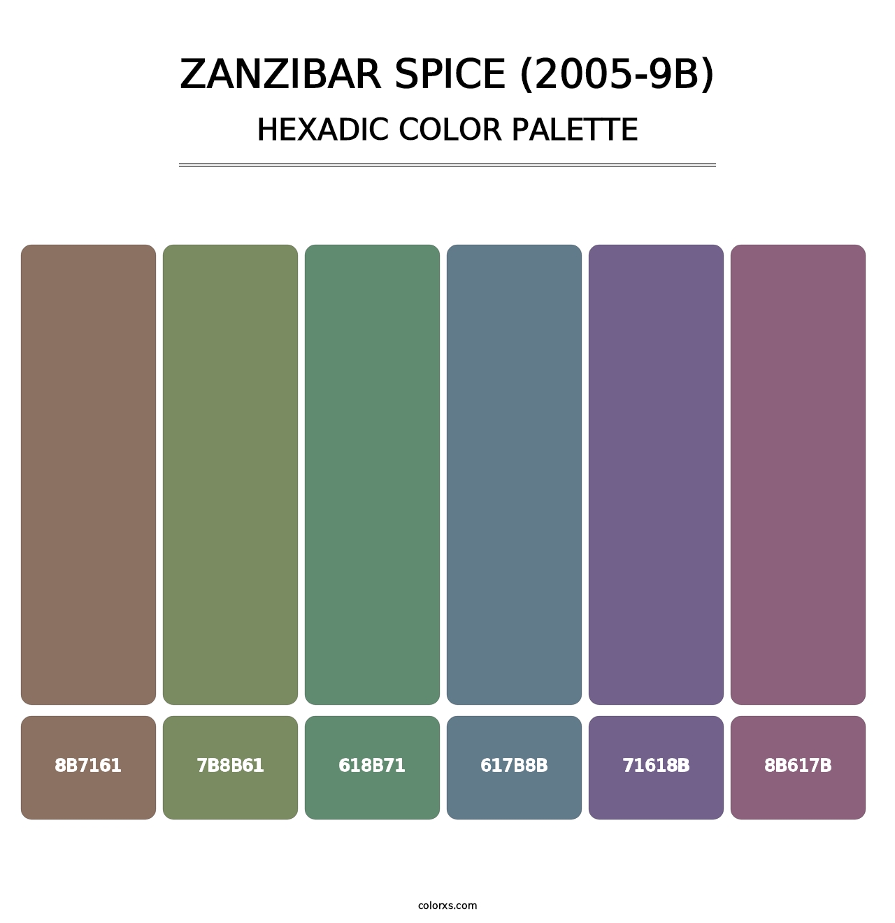 Zanzibar Spice (2005-9B) - Hexadic Color Palette
