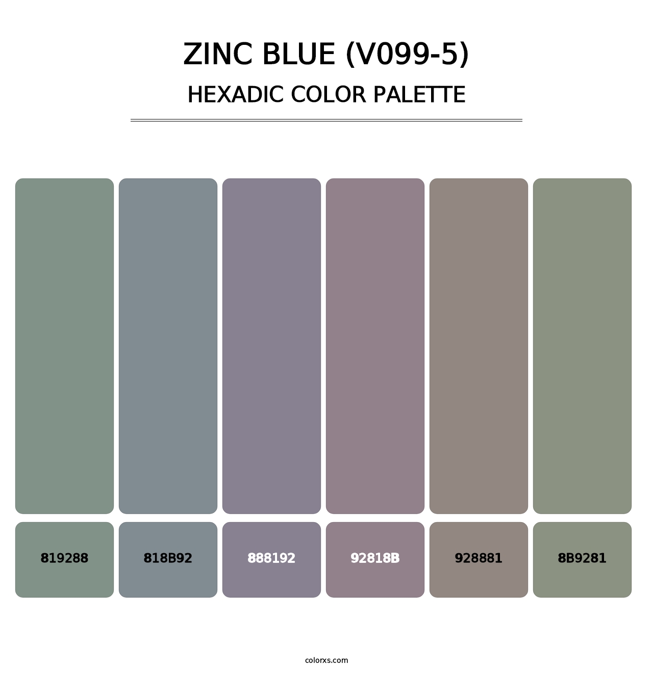 Zinc Blue (V099-5) - Hexadic Color Palette