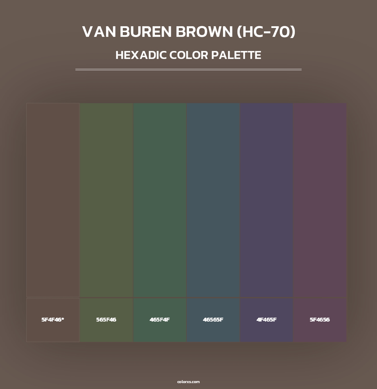 Van Buren Brown (HC-70) - Hexadic Color Palette