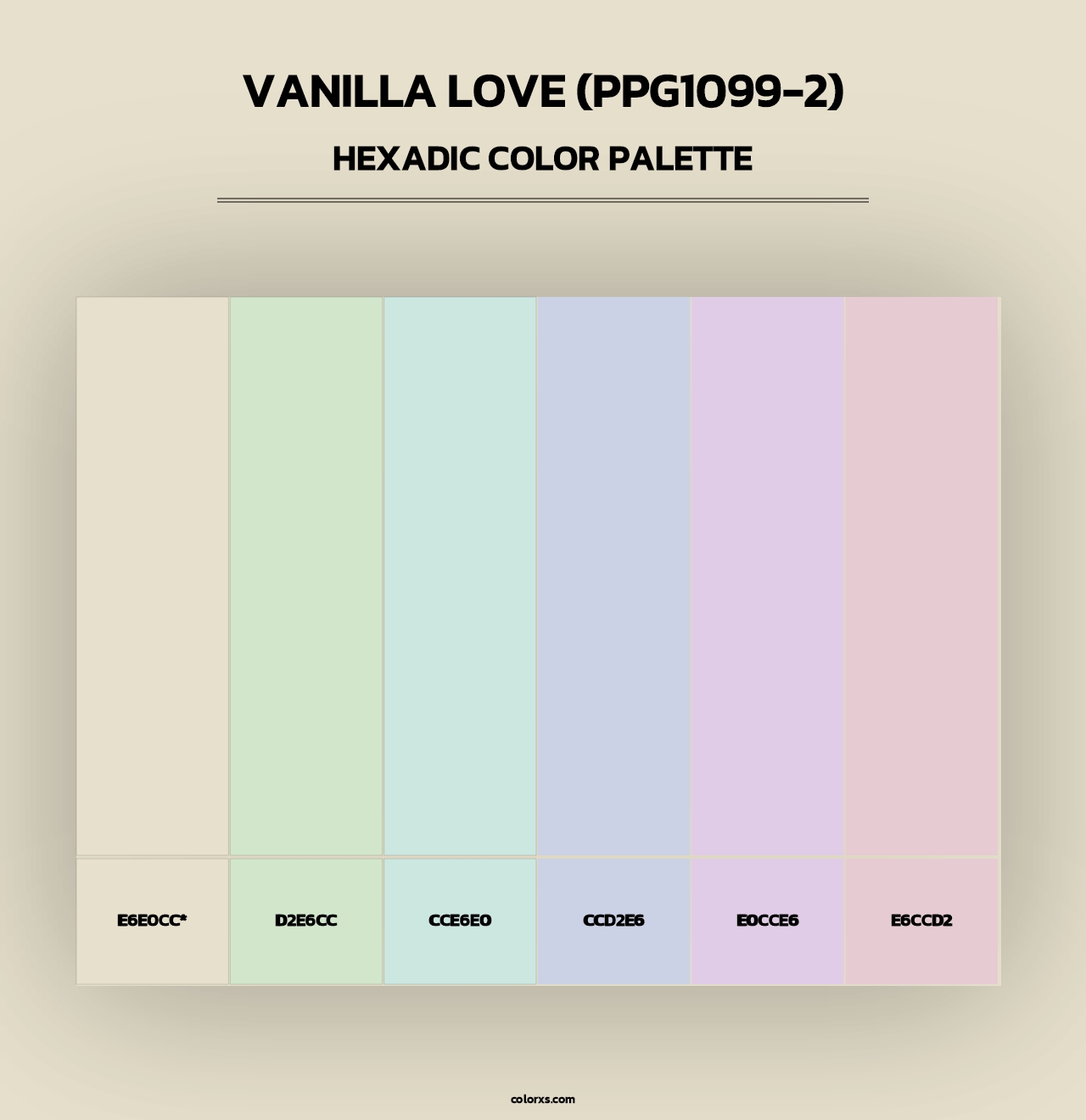 Vanilla Love (PPG1099-2) - Hexadic Color Palette