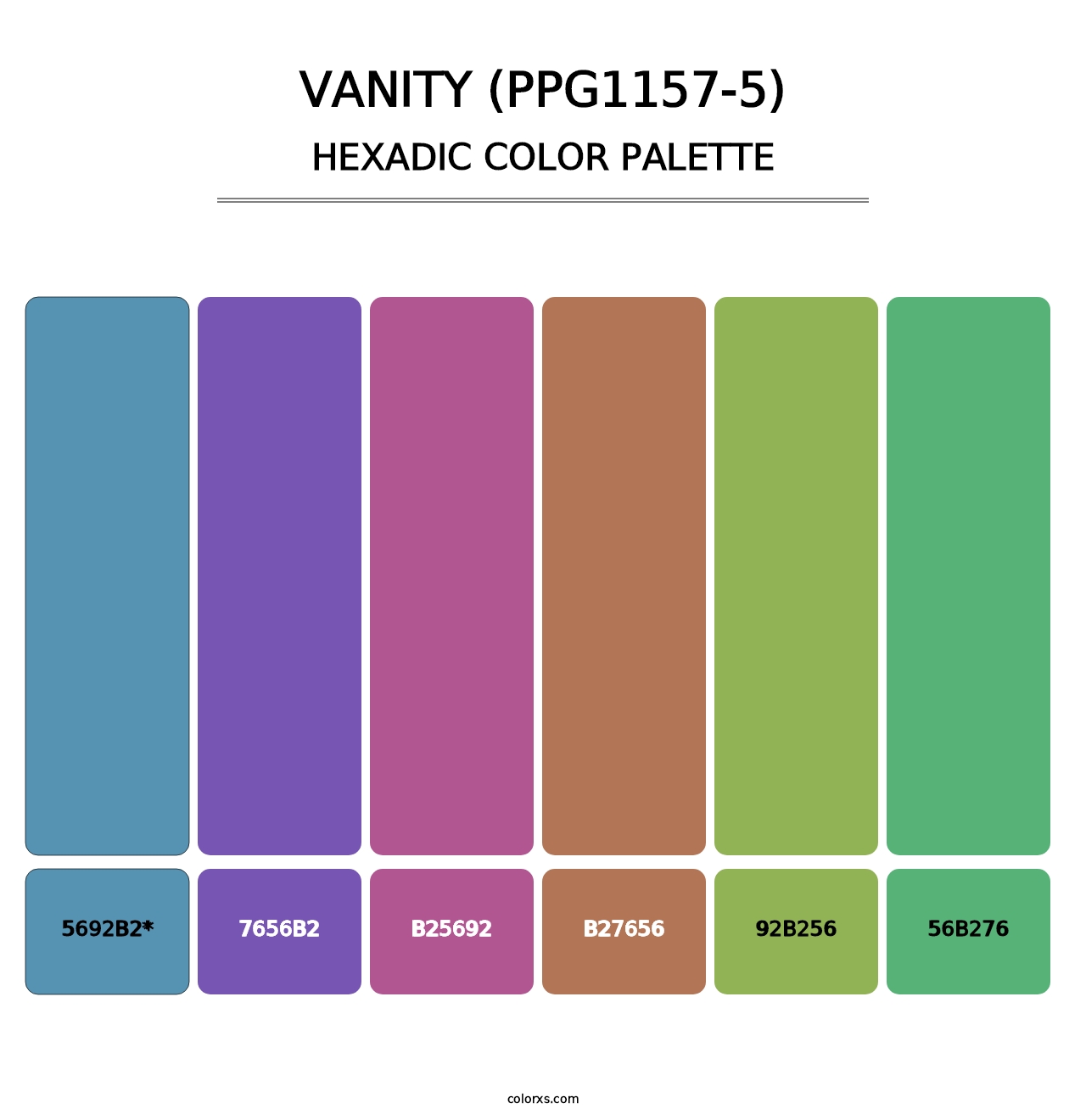 Vanity (PPG1157-5) - Hexadic Color Palette