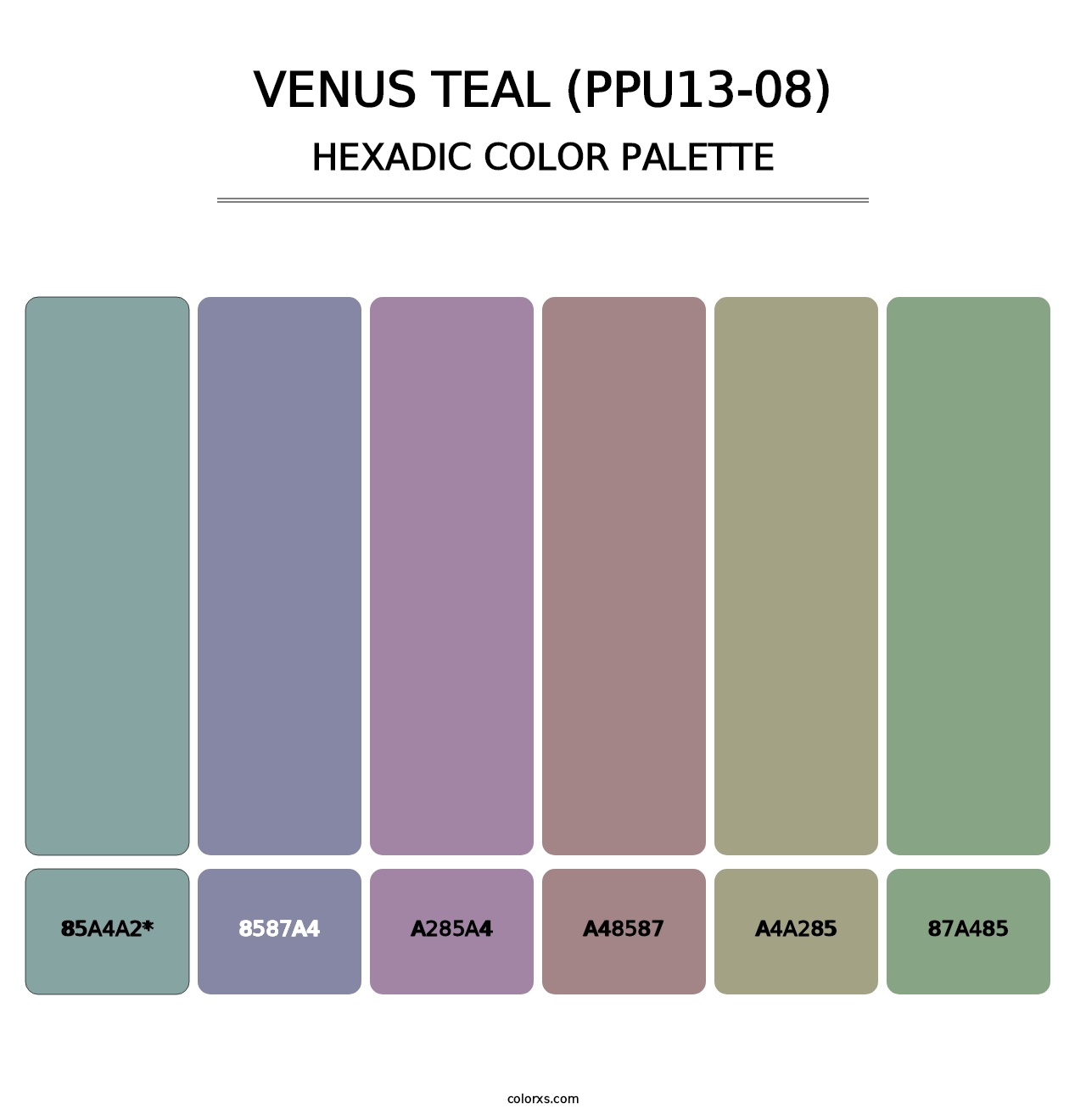 Venus Teal (PPU13-08) - Hexadic Color Palette