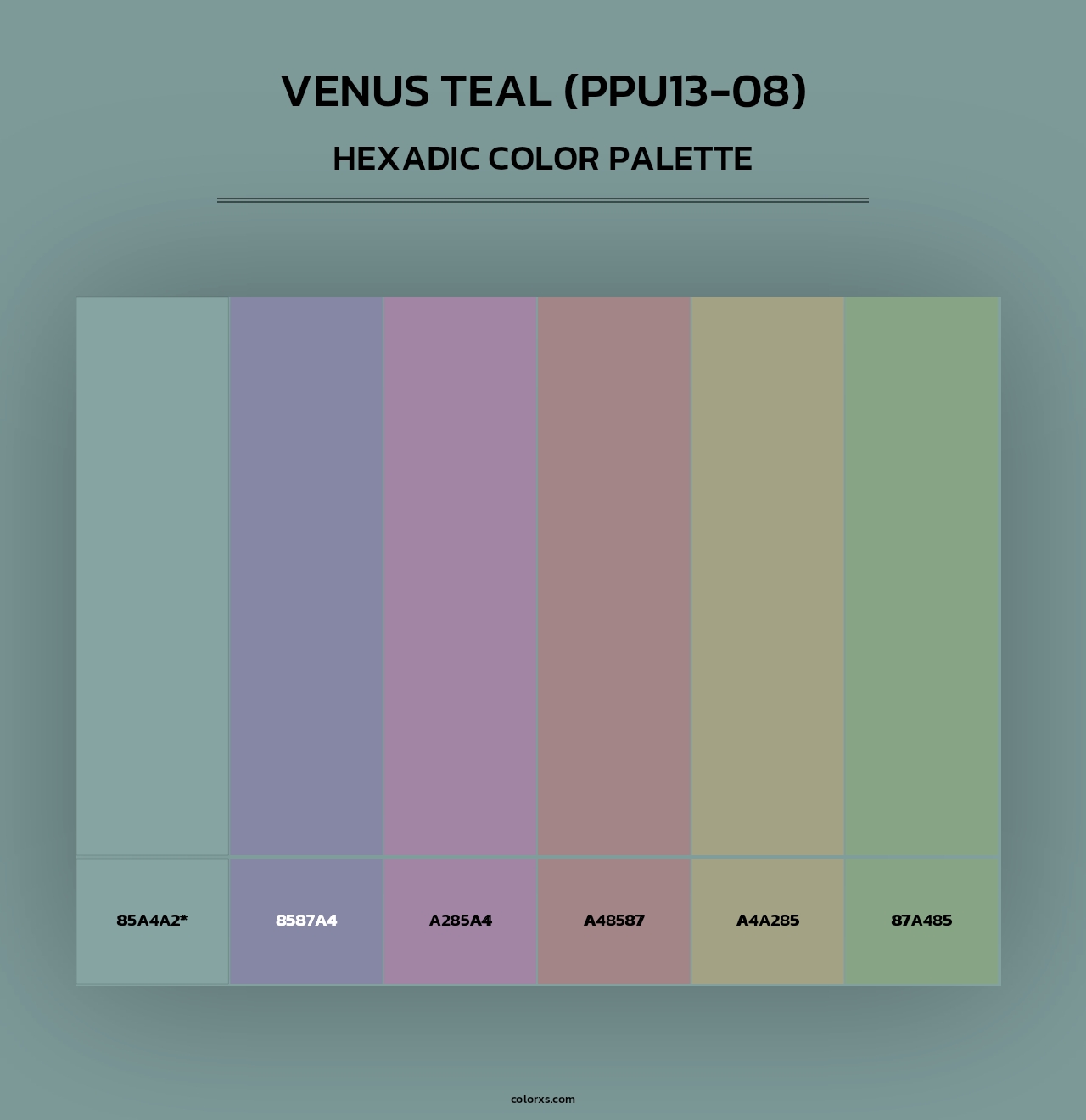 Venus Teal (PPU13-08) - Hexadic Color Palette