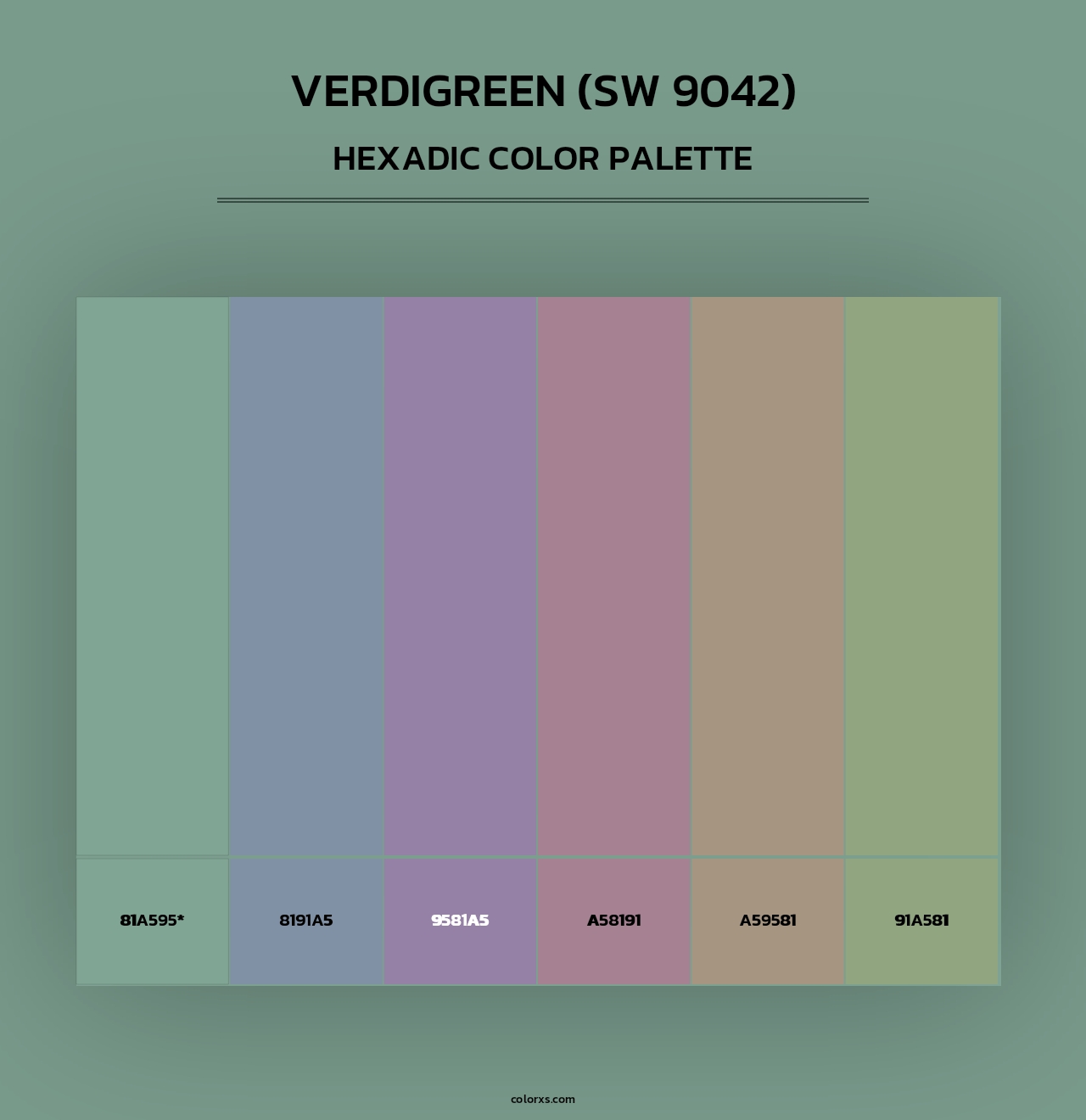 Verdigreen (SW 9042) - Hexadic Color Palette