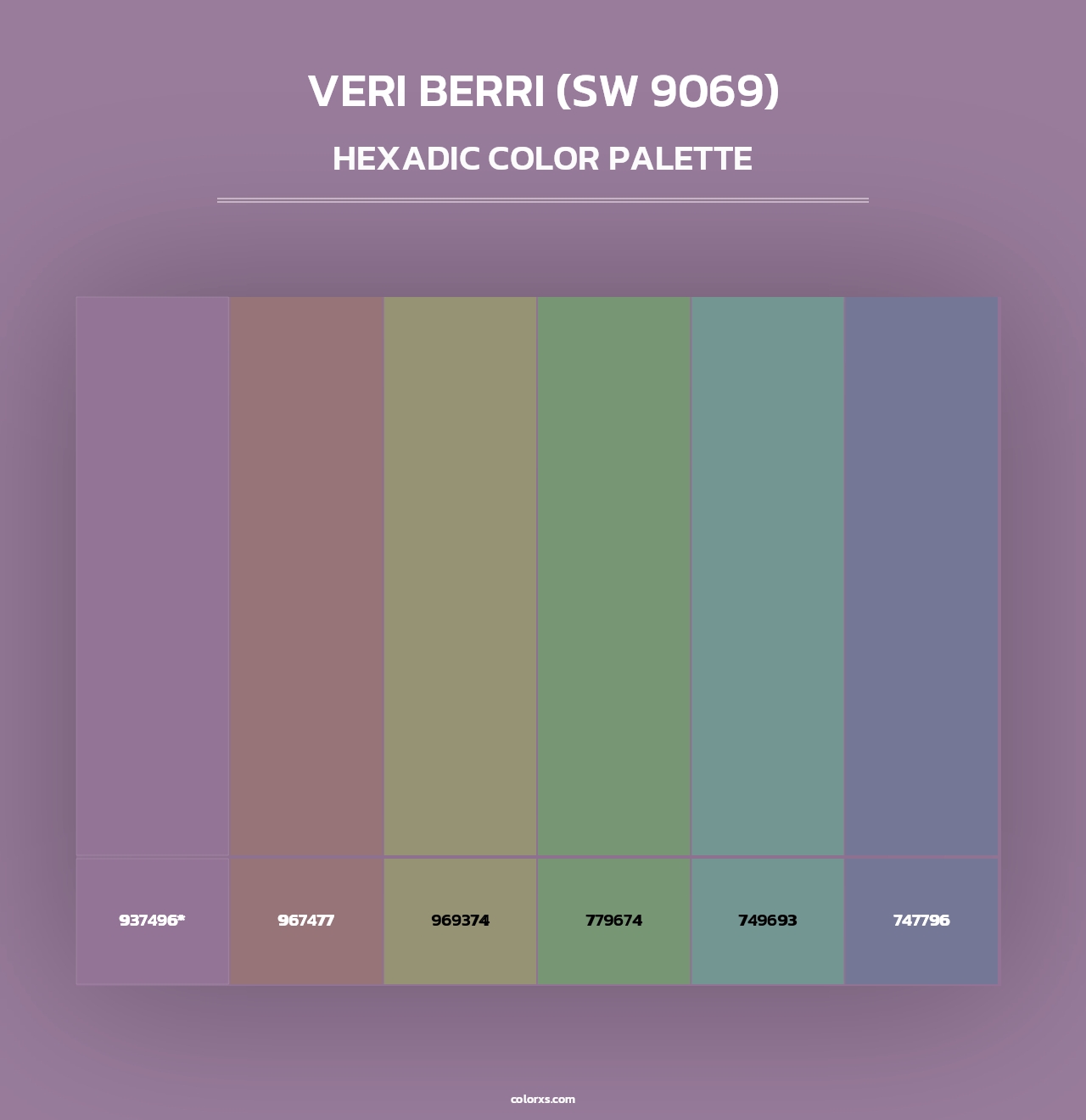 Veri Berri (SW 9069) - Hexadic Color Palette