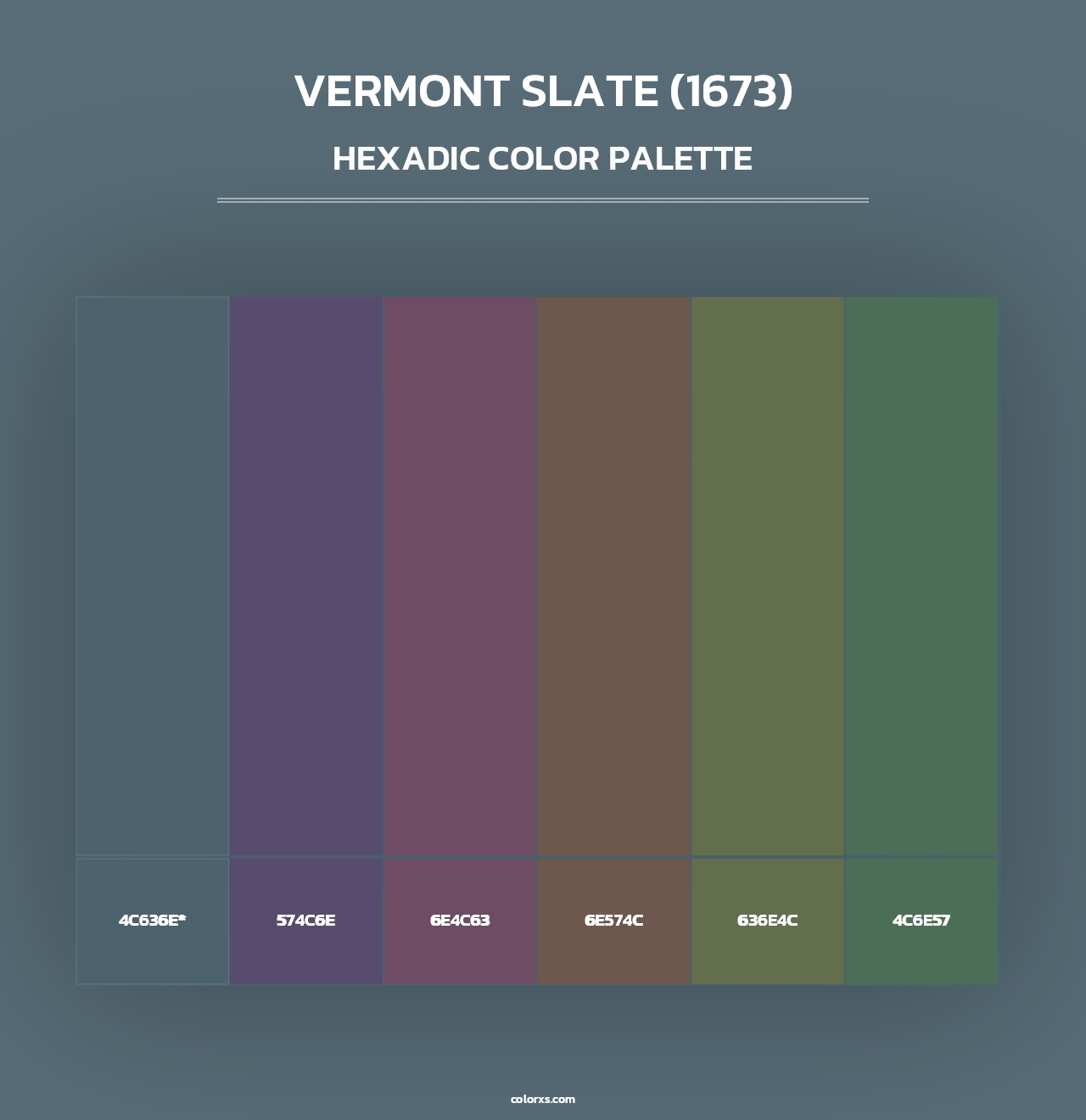 Vermont Slate (1673) - Hexadic Color Palette