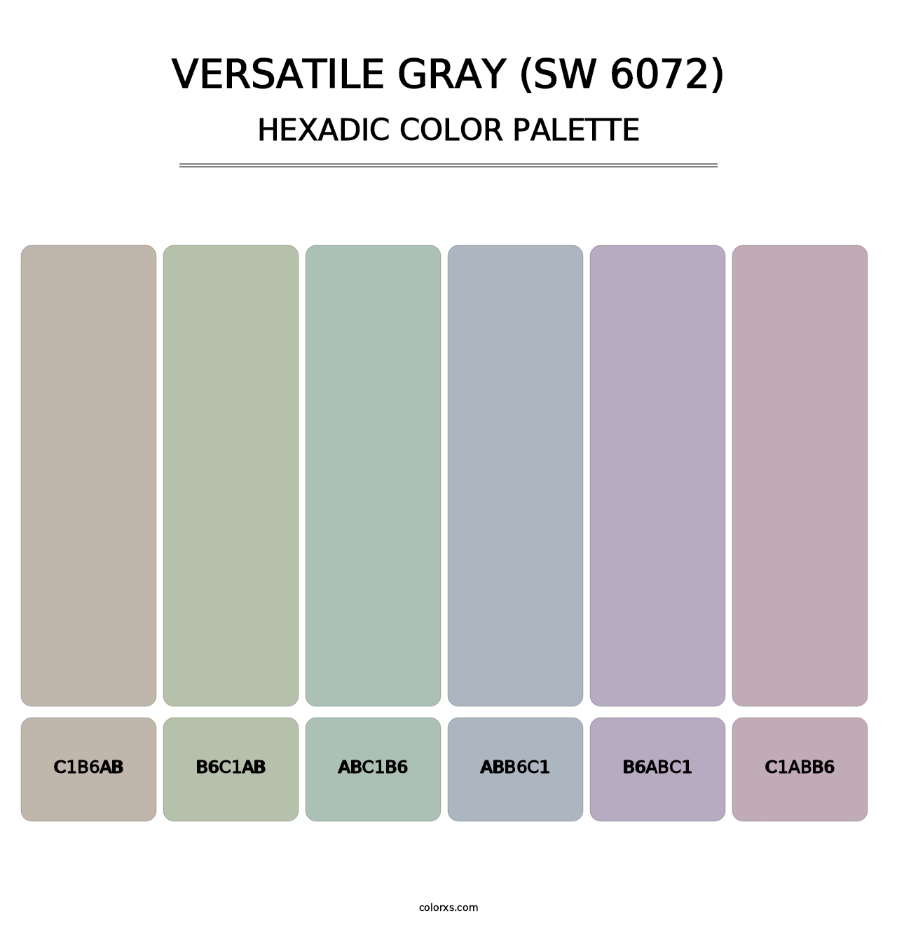 Versatile Gray (SW 6072) - Hexadic Color Palette