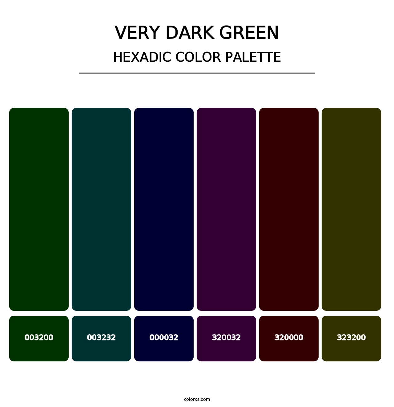 Very Dark Green - Hexadic Color Palette