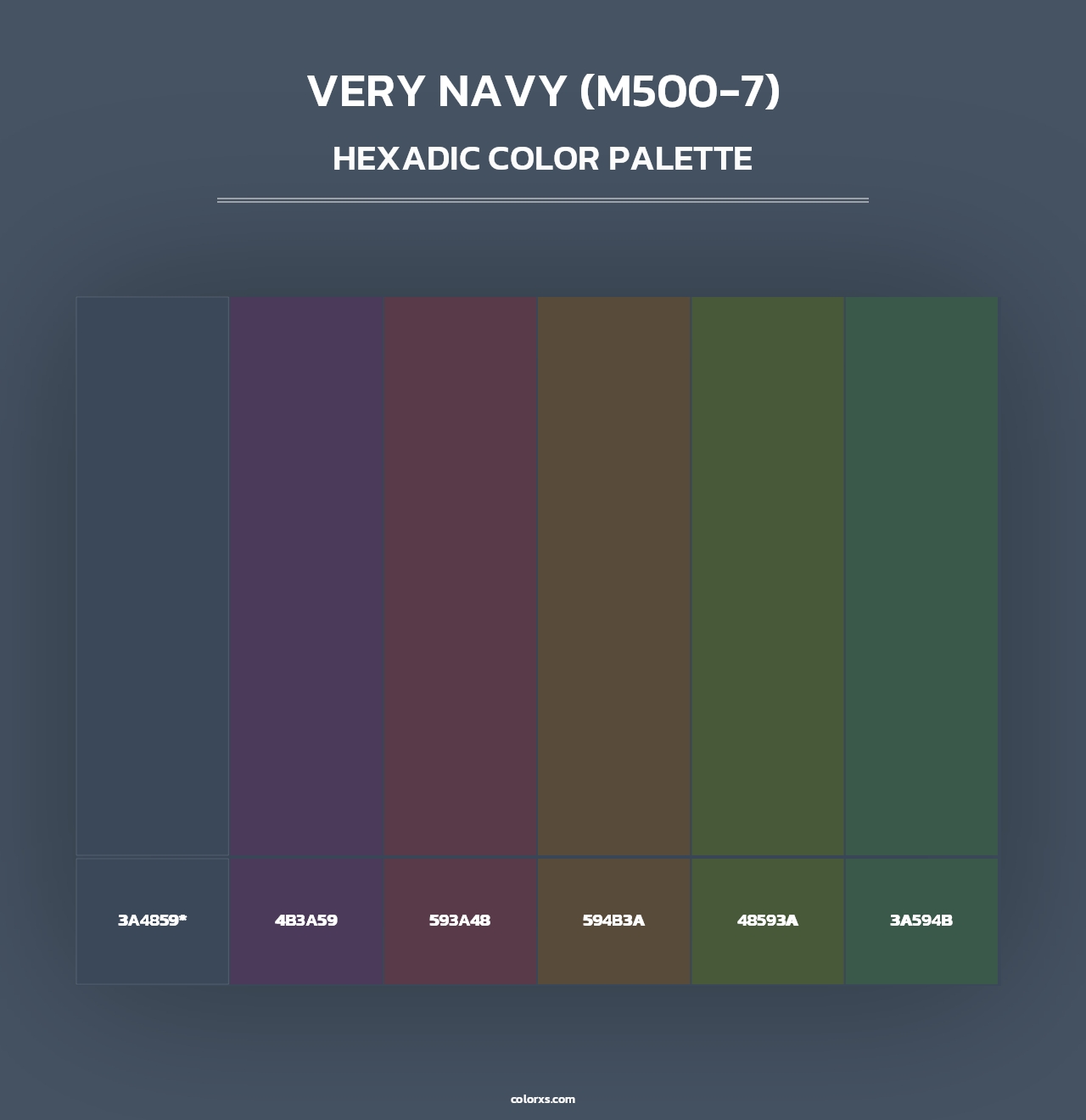 Very Navy (M500-7) - Hexadic Color Palette