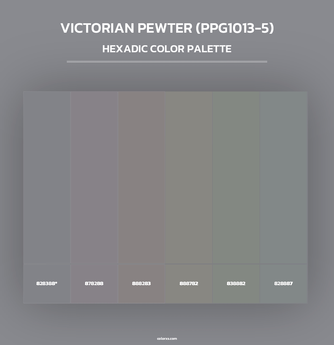 Victorian Pewter (PPG1013-5) - Hexadic Color Palette