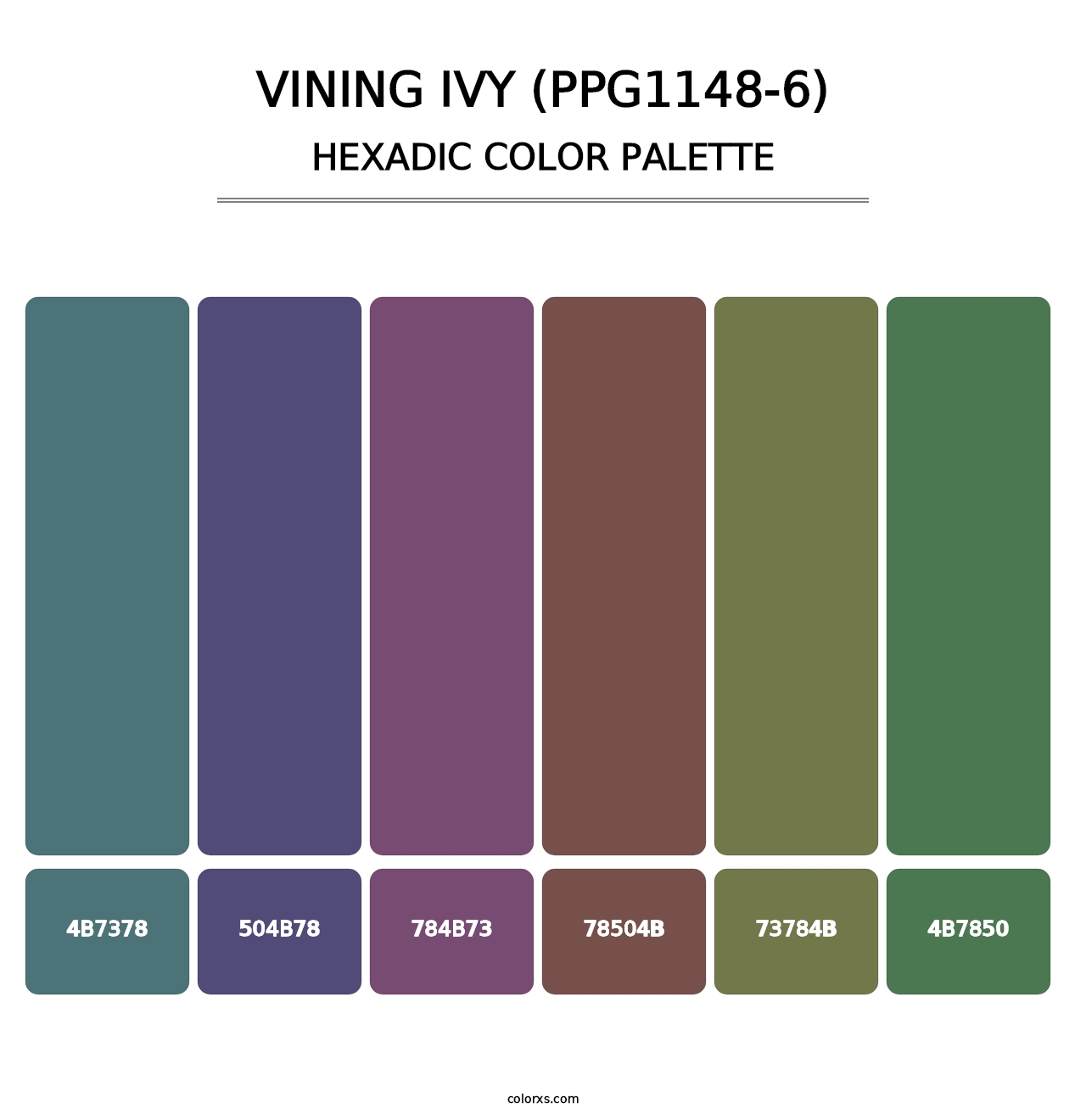 Vining Ivy (PPG1148-6) - Hexadic Color Palette