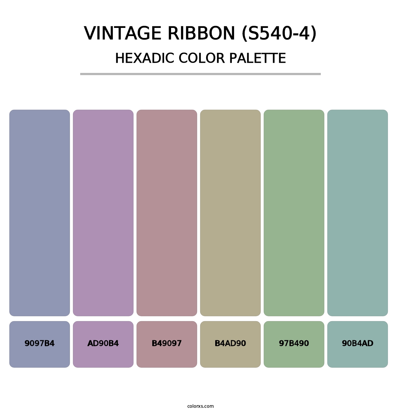 Vintage Ribbon (S540-4) - Hexadic Color Palette