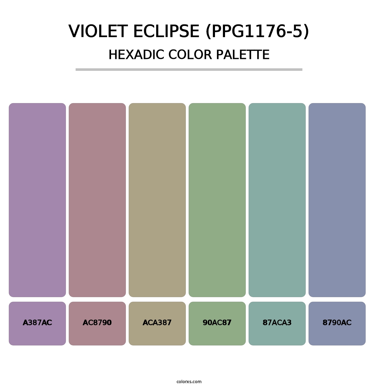 Violet Eclipse (PPG1176-5) - Hexadic Color Palette