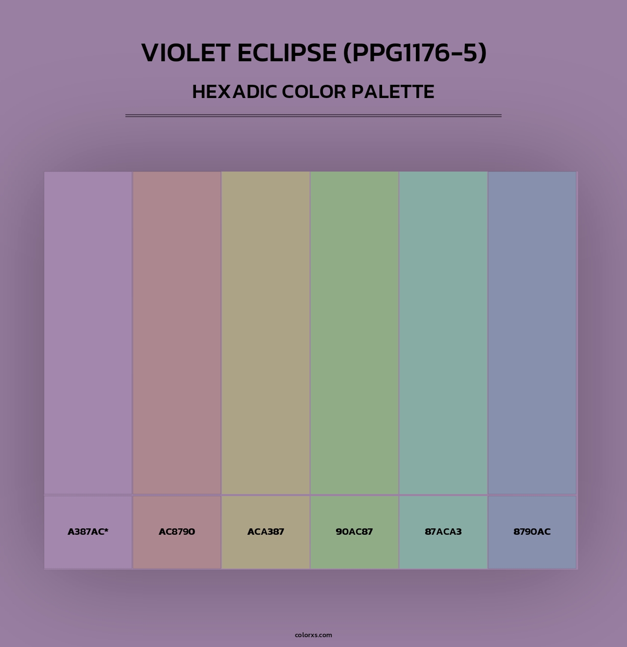 Violet Eclipse (PPG1176-5) - Hexadic Color Palette
