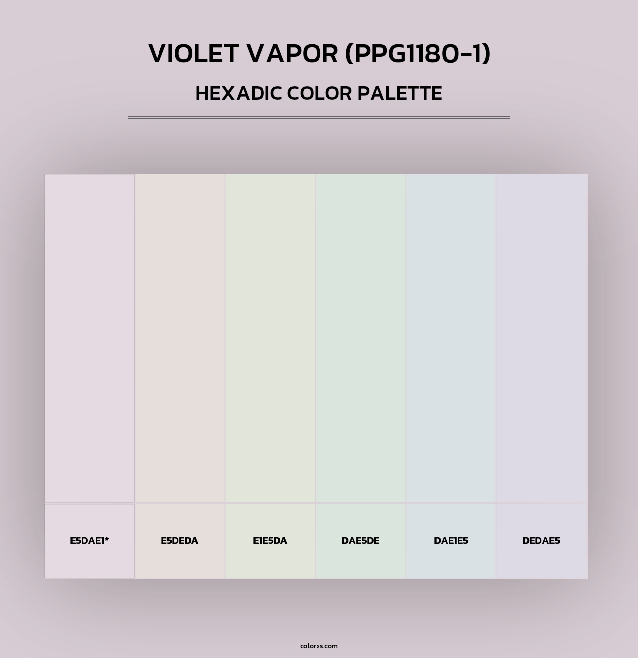 Violet Vapor (PPG1180-1) - Hexadic Color Palette