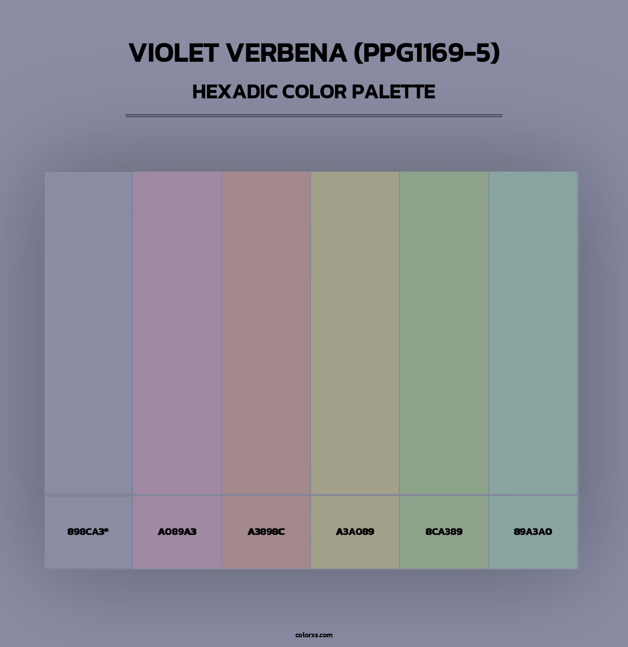 Violet Verbena (PPG1169-5) - Hexadic Color Palette