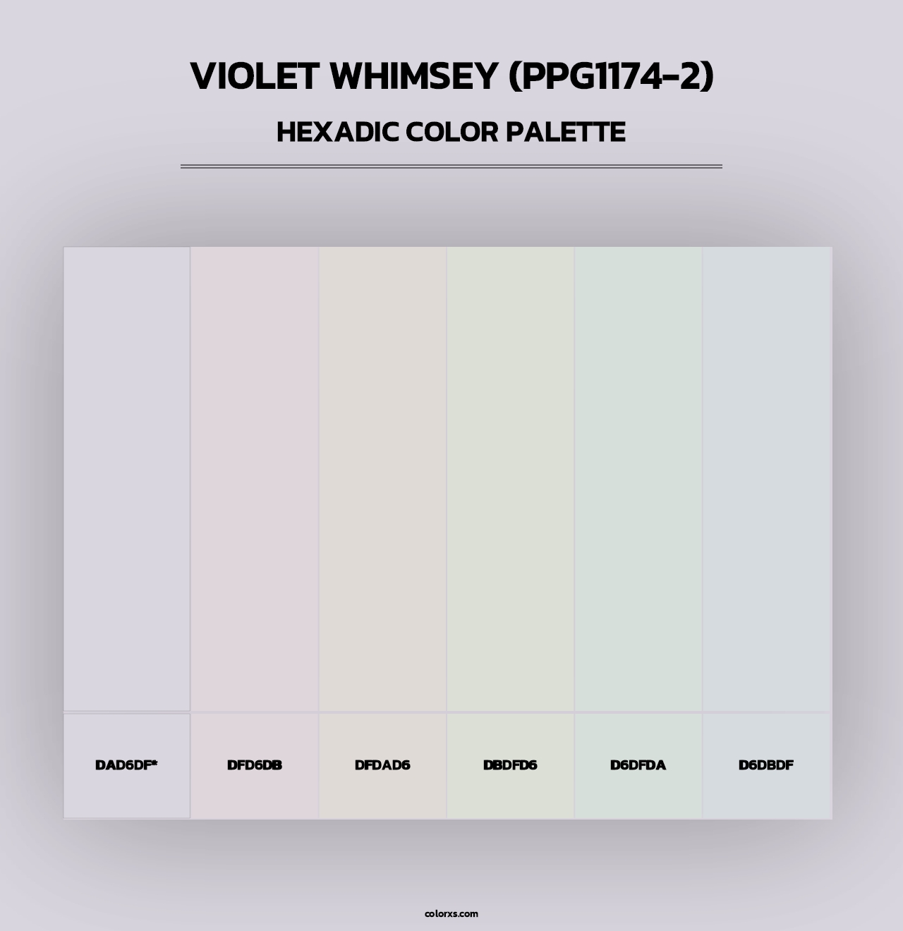 Violet Whimsey (PPG1174-2) - Hexadic Color Palette