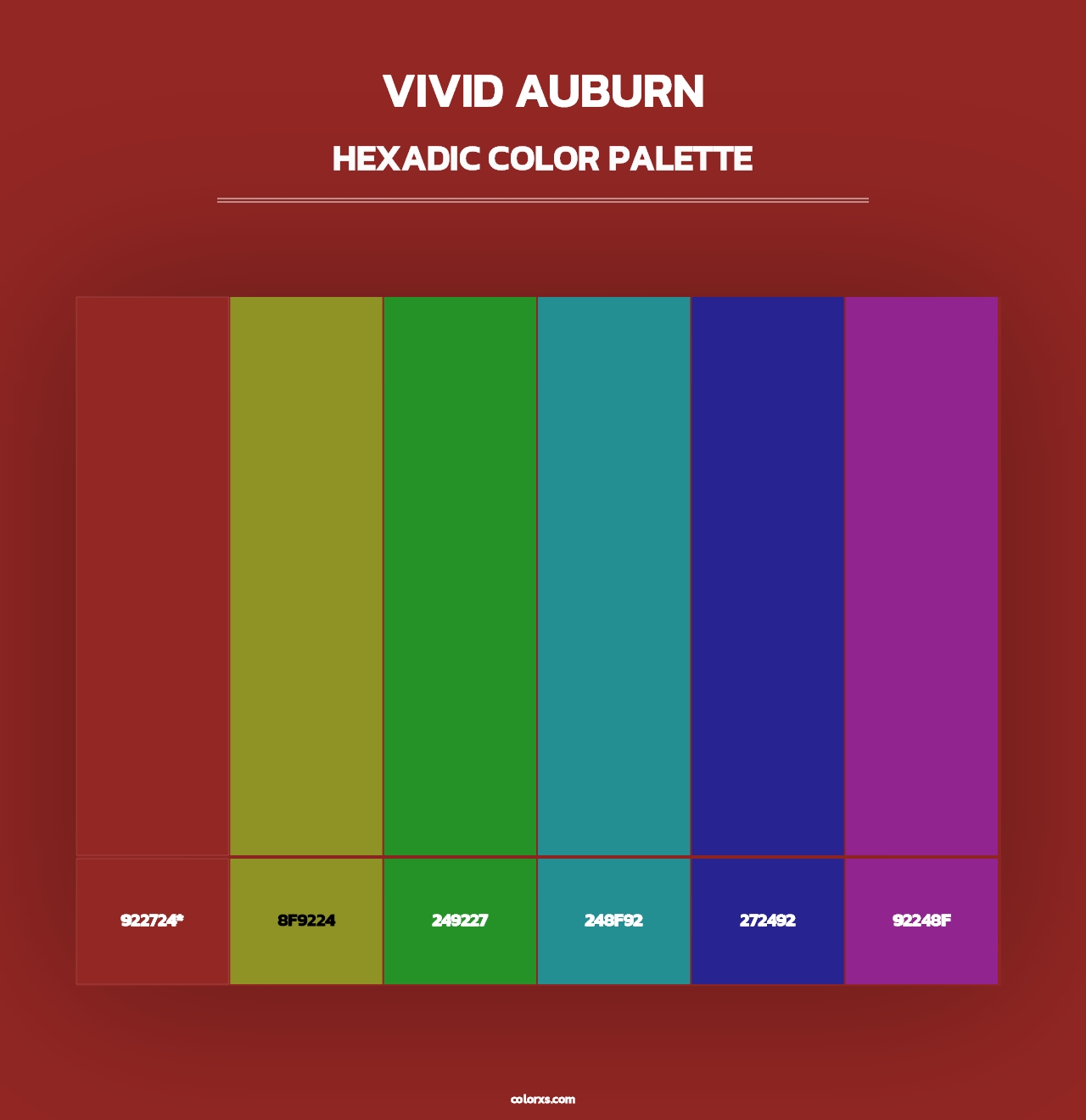 Vivid Auburn - Hexadic Color Palette