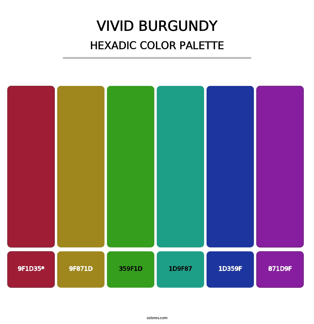 Vivid Burgundy - Hexadic Color Palette