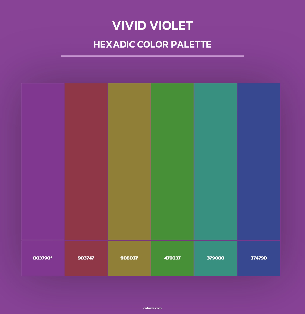 Vivid Violet - Hexadic Color Palette